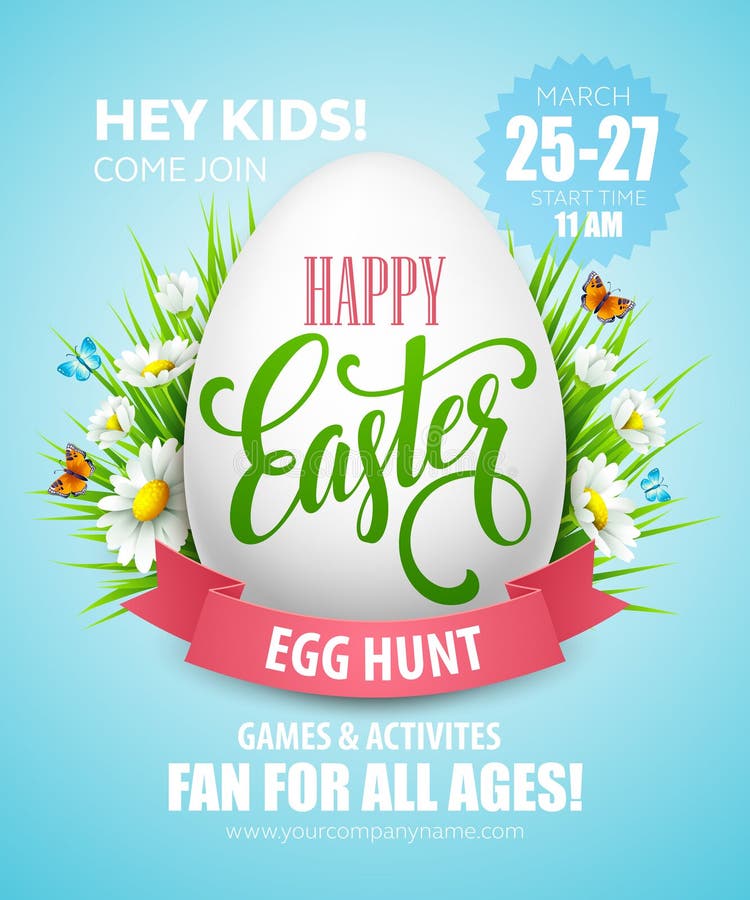 Wielkanocnego jajka polowania plakat również zwrócić corel ilustracji wektora