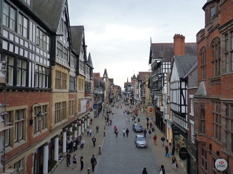 Wielki Brytania, Anglia, Chester - Eastgate ulica w Chester obraz royalty free Wielki Brytania, Anglia, Chester - Eastgate ulica w Chester obraz royalty free