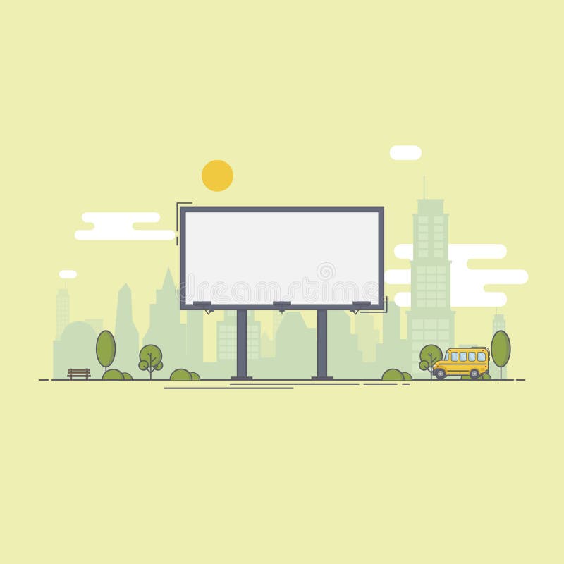 Wielki pusty miasto billboard dla twój reklamy i wtedy royalty ilustracja Wielki pusty miasto billboard dla twój reklamy i wtedy royalty ilustracja