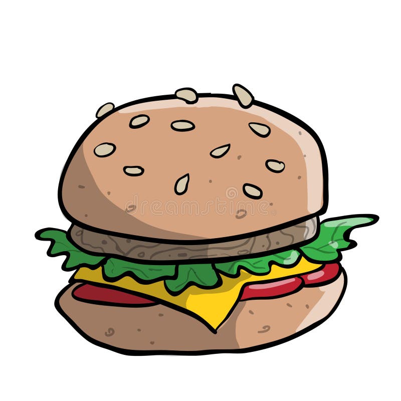Wielki smaczny hamburger ilustracji