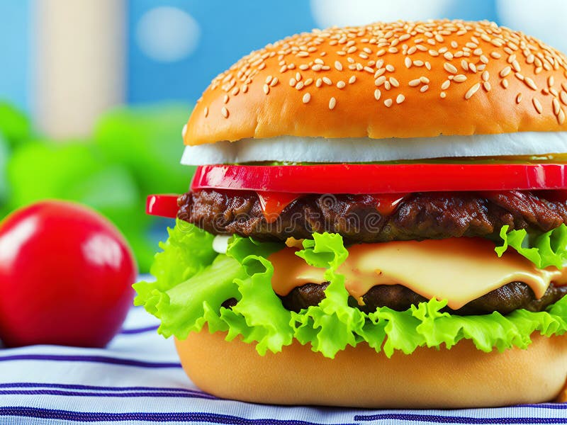 Wielki smaczny hamburger ilustracji