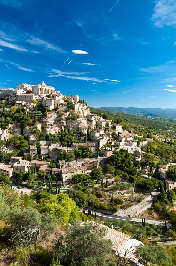 Wielki widok Gordes sorroundings w Francja i wioska fotografia stock Wielki widok Gordes sorroundings w Francja i wioska fotografia stock