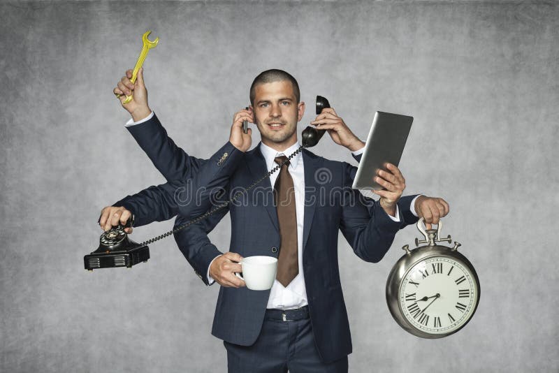 Wielocelowy biznesmen fotografia stock Wielocelowy biznesmen fotografia stock