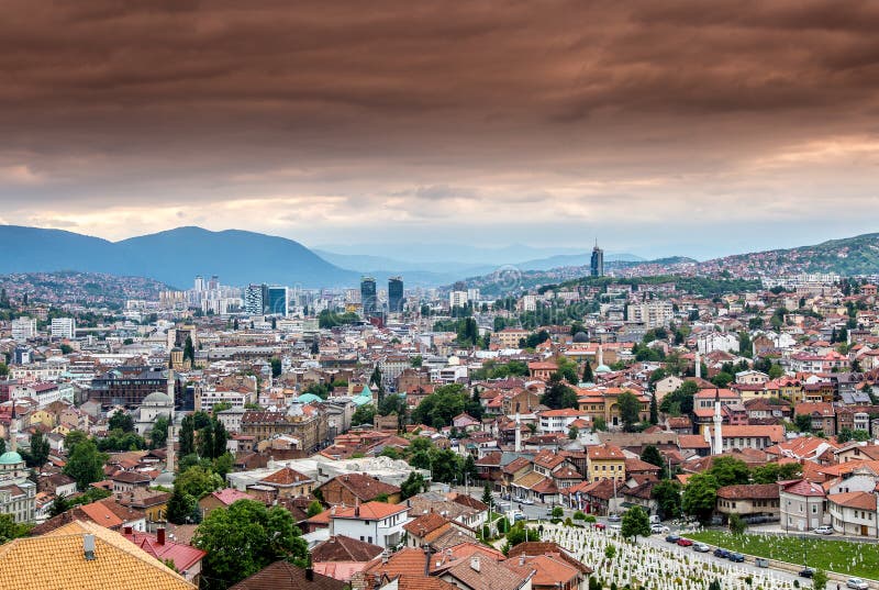 Wiev panoramico della città di Sarajevo