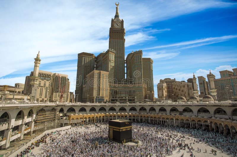 Wieża zegara królewskiego w makkah mecca obraz stock
