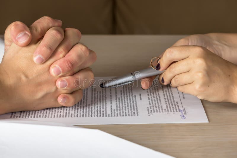 Wife And Husband Signing Divorce  Documents  Woman 