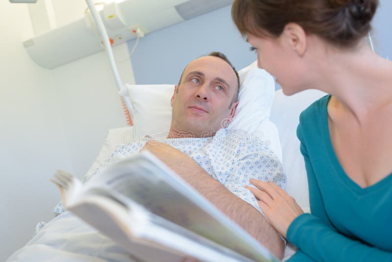 Wife Visiting Husband In Hospital Stock Image Image Of Illness Cheering 102051229