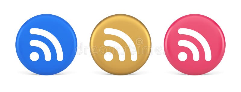 Wifi available access button wireless internet connection signal 3d realistic circle icon royalty free illustration
