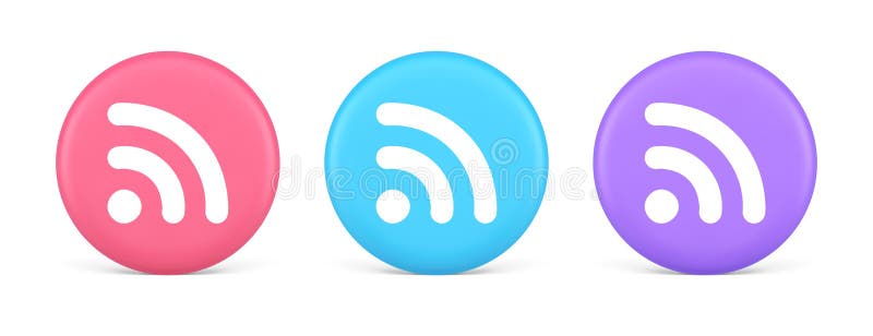 Wifi available access button wireless internet connection signal 3d realistic circle icon royalty free illustration