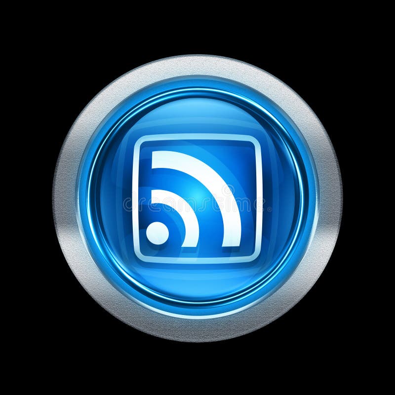 WIFI Icon Blue With Metallic Edging. Stock Illustration Illustration