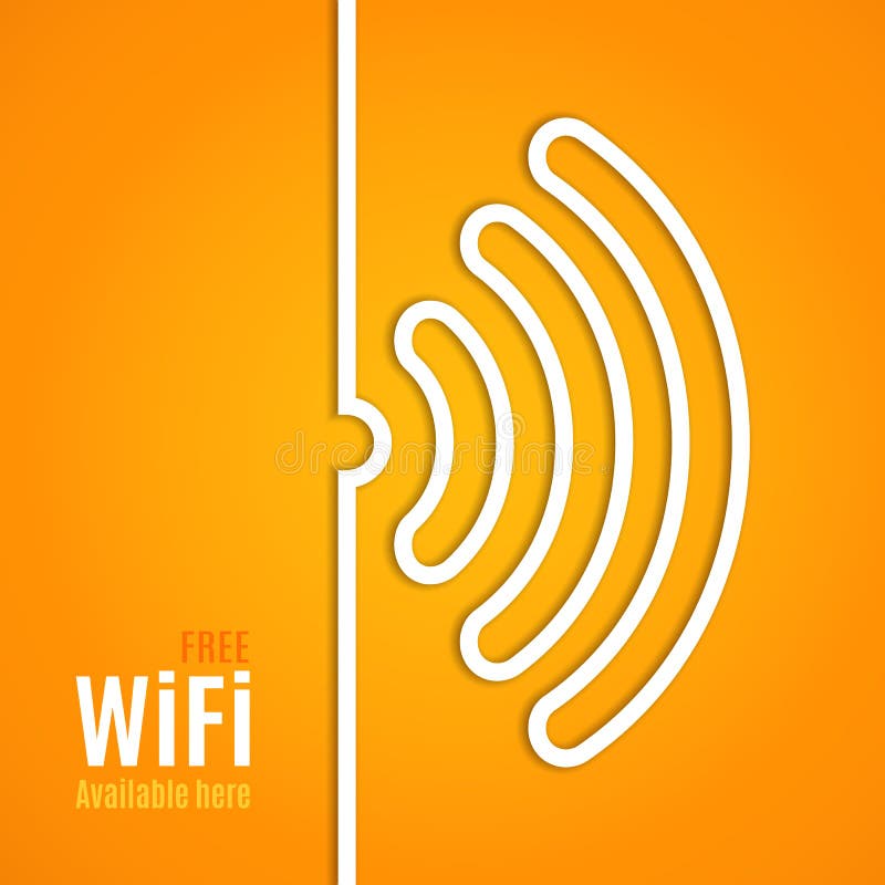 WiFi icon on orange background. Vector vector illustration WiFi icon on orange background. Vector vector illustration