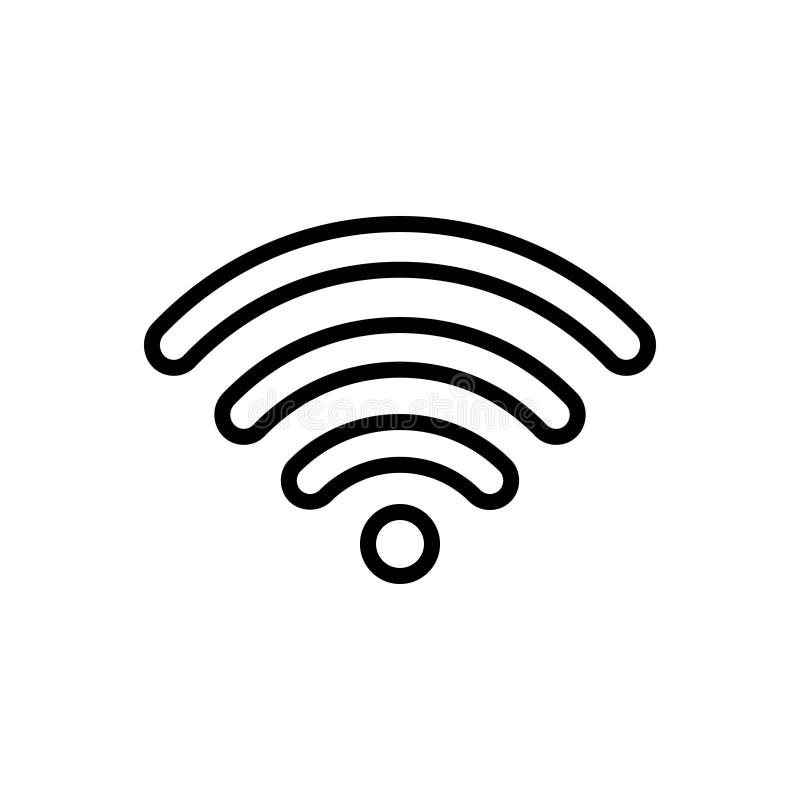 Black Line Icon for Wifi, Signal and Wireless Stock Illustration