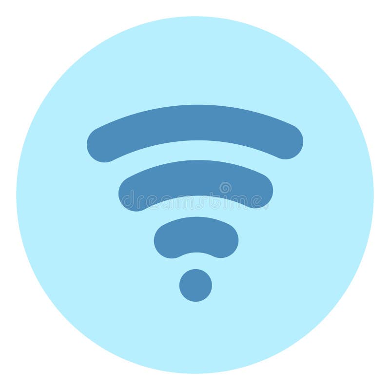 Wifi Icon Wireless Internet Connection On Blue Background royalty free illustration
