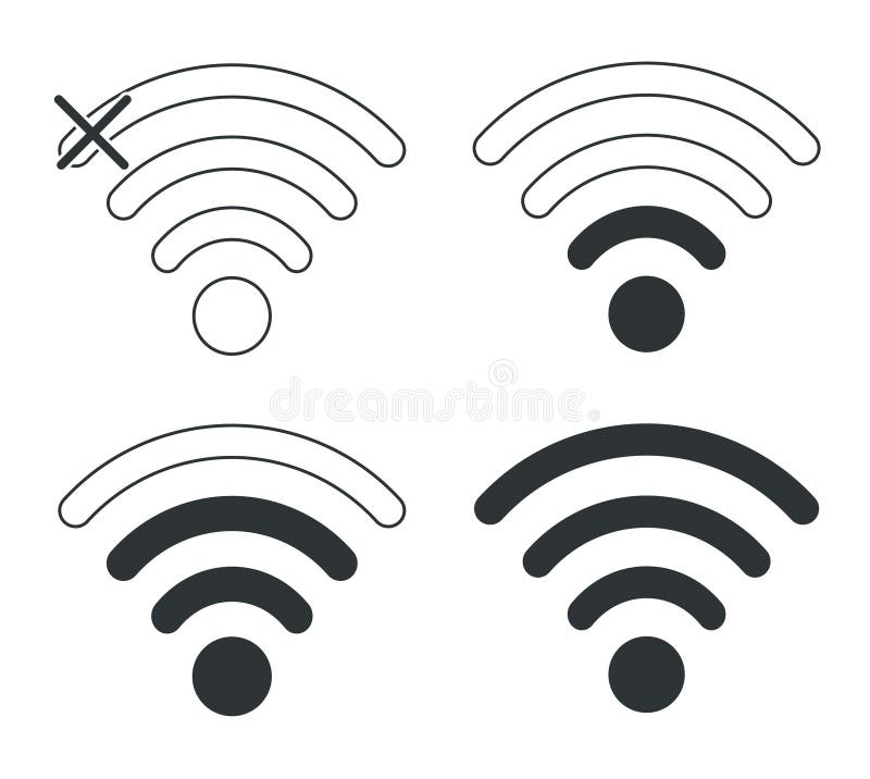 Wifi Icons. WiFi Network Level. Access To the WiFi Network Stock