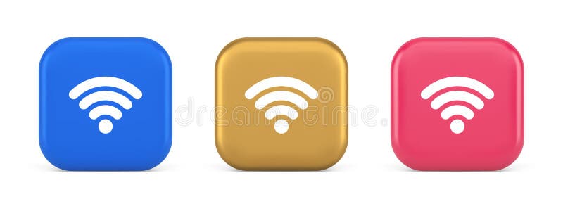 WiFi Internetverbindung Taste High Speed Wireless Cyberspace Digital Network 3D Symbol vektor abbildung