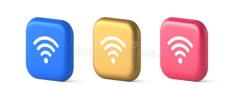 WiFi Internetverbindung Taste High Speed Wireless Cyberspace Digital Network 3D Symbol vektor abbildung