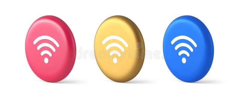 WiFi Internetverbindung Taste High Speed Wireless Cyberspace Digital Network 3er Kreis Symbol stock abbildung