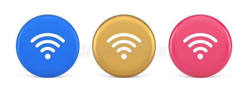 WiFi Internetverbindung Taste High Speed Wireless Cyberspace Digital Network 3er Kreis Symbol stock abbildung