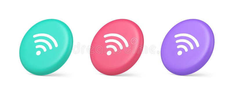 WiFi Internetverbindung Taste High Speed Wireless Cyberspace digitales Netzwerk 3d isometrisches Kreissymbol vektor abbildung