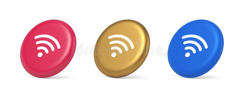 WiFi Internetverbindung Taste High Speed Wireless Cyberspace digitales Netzwerk 3d isometrisches Kreissymbol lizenzfreie abbildung