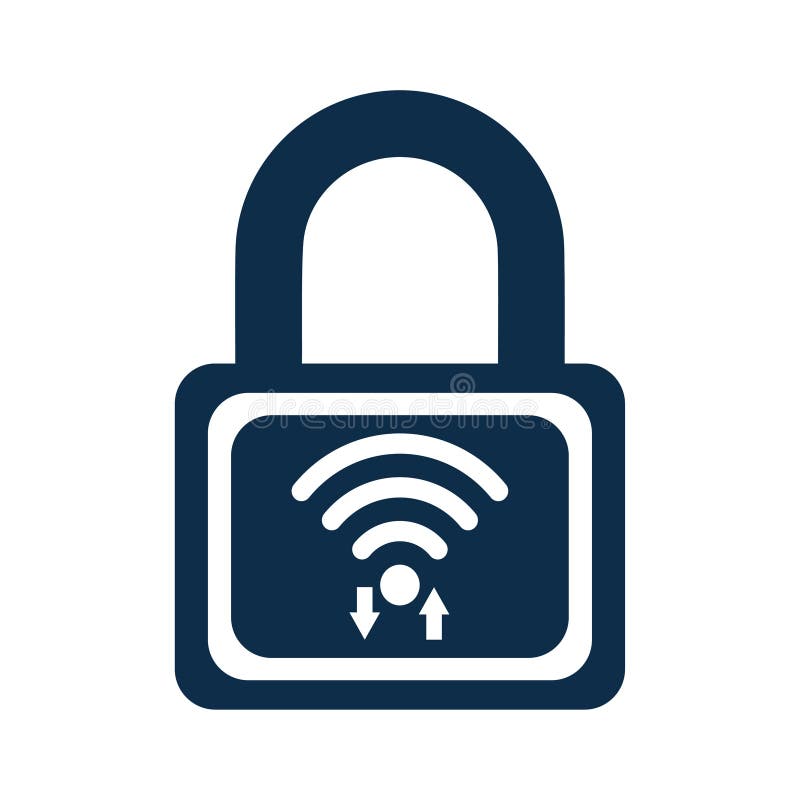 WiFi password lock, protection, security Icon stock illustration WiFi password lock, protection, security Icon stock illustration