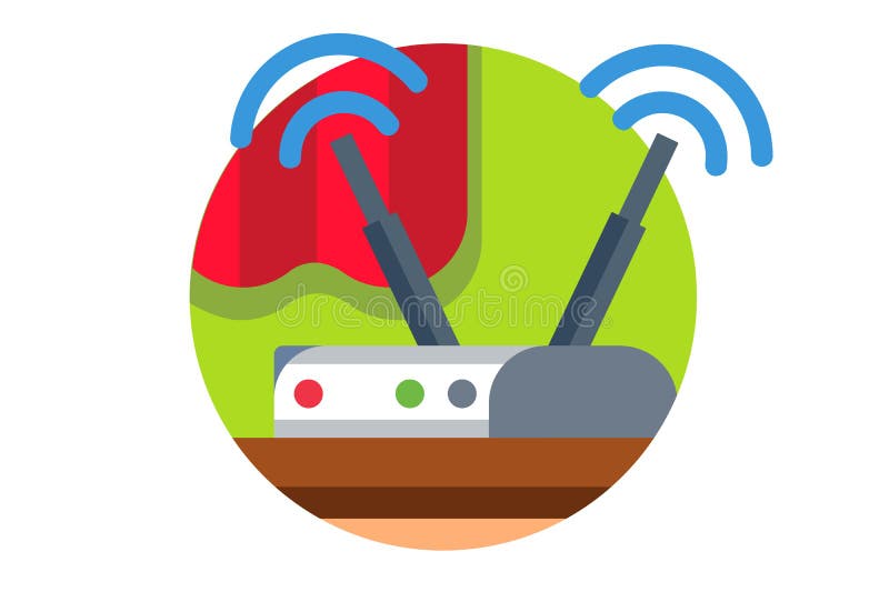 WiFi-router för trådlöst nätverk stock illustrationer