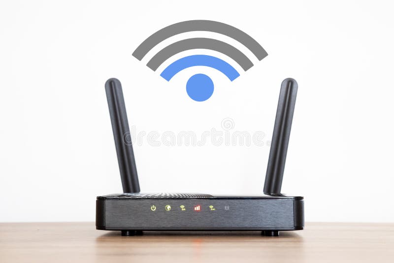 laat staan resterend Lot Wifi Router with Low Signal. Stock Illustration - Illustration of security,  antenna: 186714505