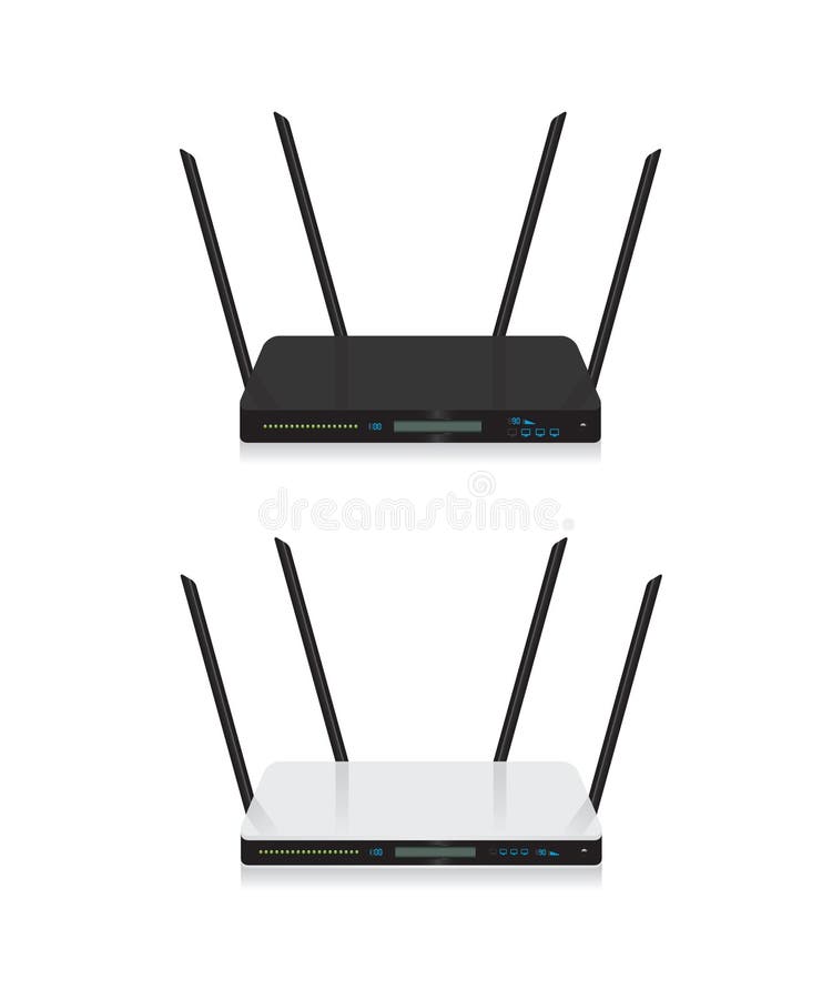 Wifi router på vit bakgrund royaltyfri illustrationer