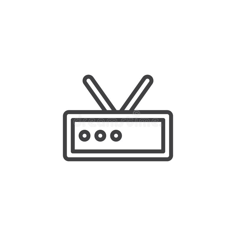 Wifi Router signal outline icon royalty free illustration