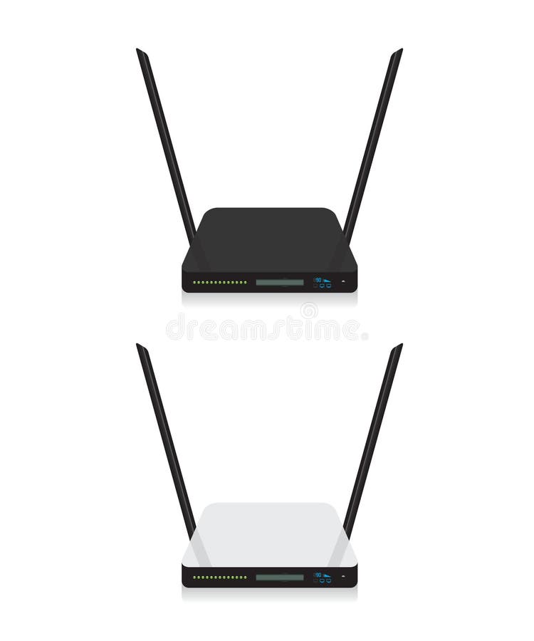 Wifi routerillustration vektor illustrationer
