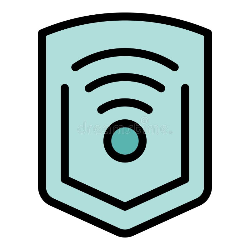 Wifi secured icon vector flat royalty free illustration