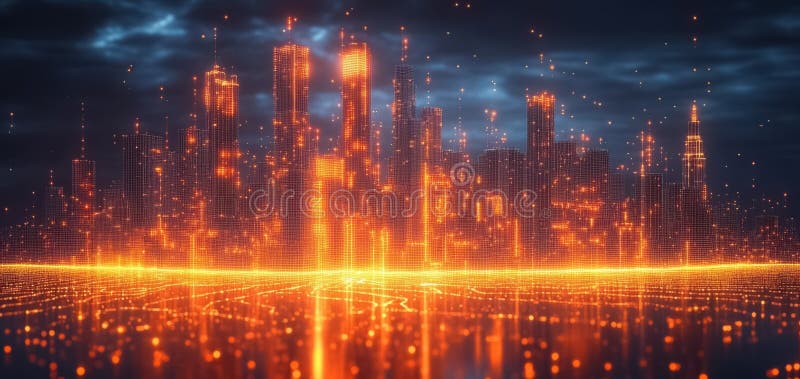 WiFi Smart City sau Network Building Automation with computer board illustration vector illustration