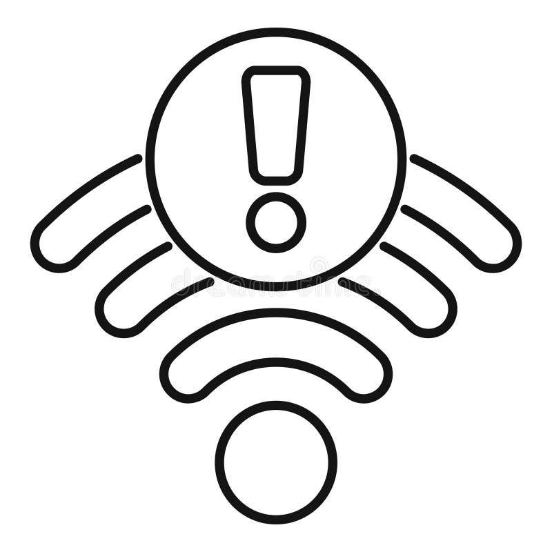 WiFi-Symbol mit Ausrufezeichen Warnsignal Signalgebung Internet Problem vektor abbildung