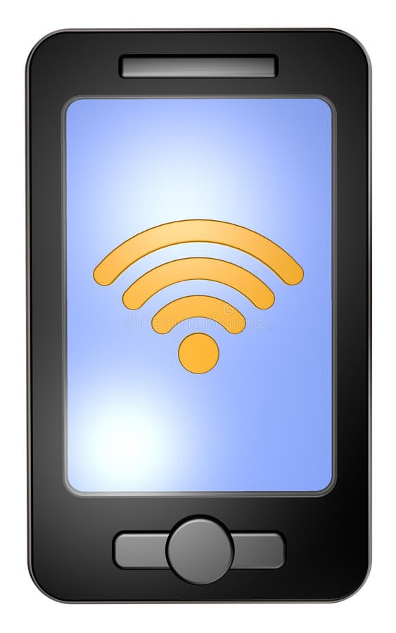 Wifi Symbol on Smartphone Display Stock Illustration Illustration of