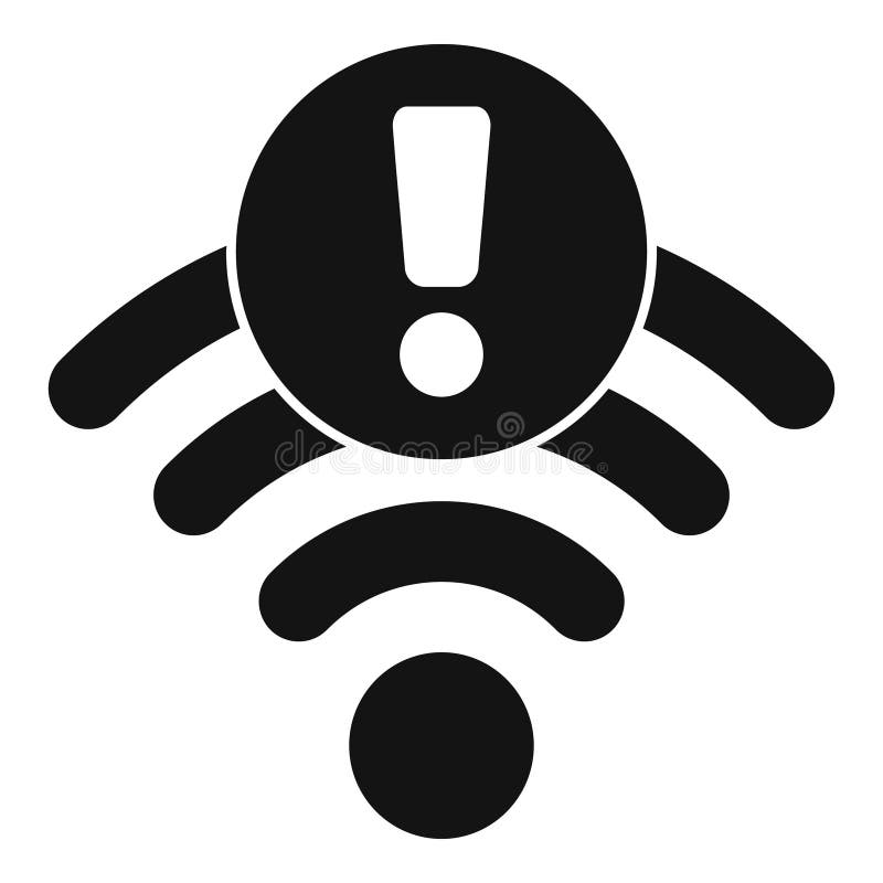 WiFi-Verbindung mit Warnmeldung mit Ausrufezeichen stock abbildung