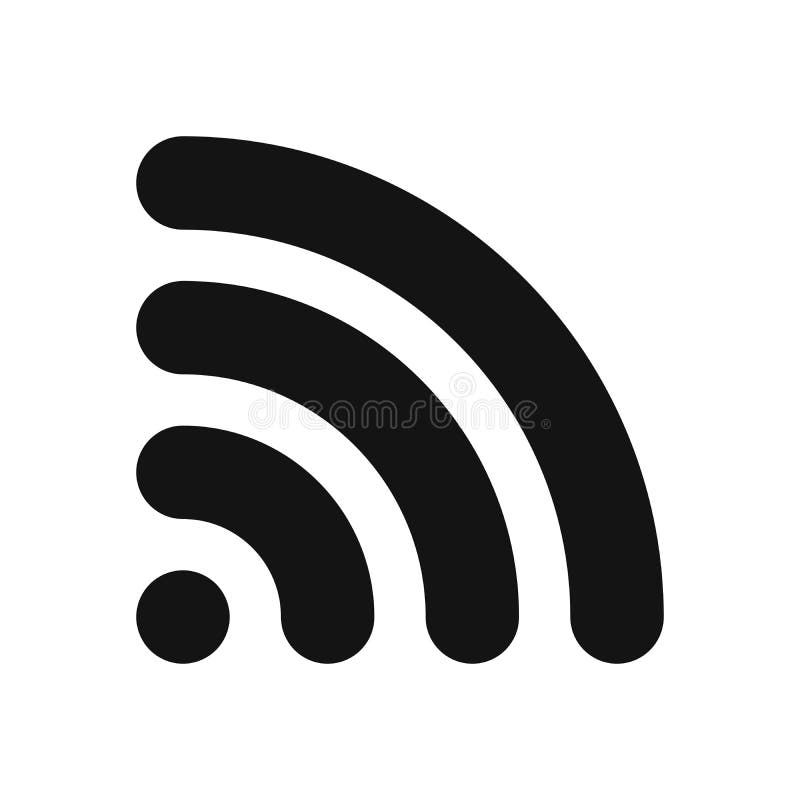 Wifi标志 无线互联网连接或热点标志 与圆角落的黑简单的平的传染媒介象 库存例证 Wifi标志 无线互联网连接或热点标志 与圆角落的黑简单的平的传染媒介象 库存例证