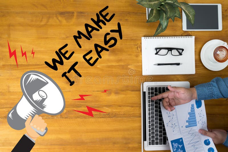 Wij maken het gemakkelijk stock foto Wij maken het gemakkelijk stock foto
