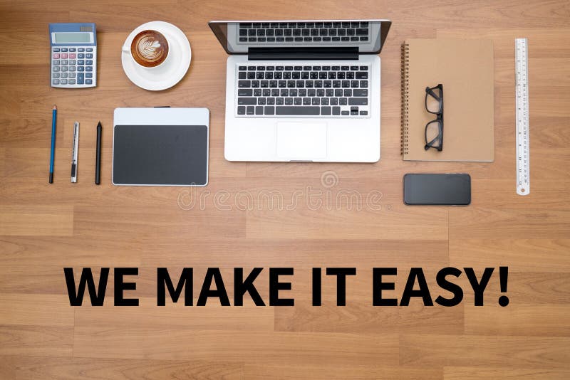WIJ MAKEN HET GEMAKKELIJK! stock foto WIJ MAKEN HET GEMAKKELIJK! stock foto