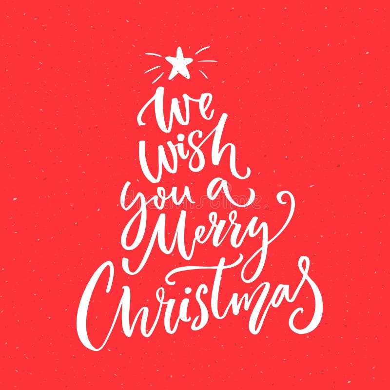 Wij wensen u een Vrolijke Kerstmistekst Kalligrafietekst voor groetkaarten royalty-vrije illustratie Wij wensen u een Vrolijke Kerstmistekst Kalligrafietekst voor groetkaarten royalty-vrije illustratie