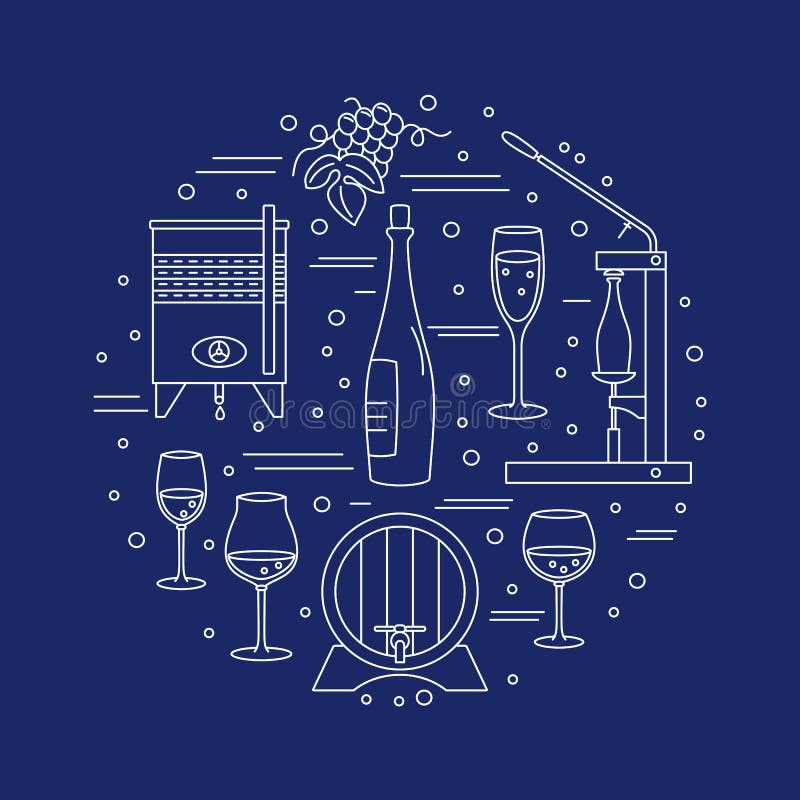 Wijnbereiding, wijn die grafisch ontwerpconcept proeven vector illustratie Wijnbereiding, wijn die grafisch ontwerpconcept proeven vector illustratie
