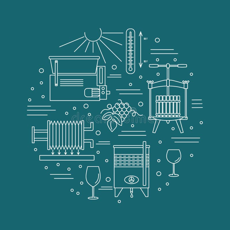 Wijnbereiding, wijn die grafisch ontwerpconcept proeven royalty-vrije illustratie Wijnbereiding, wijn die grafisch ontwerpconcept proeven royalty-vrije illustratie