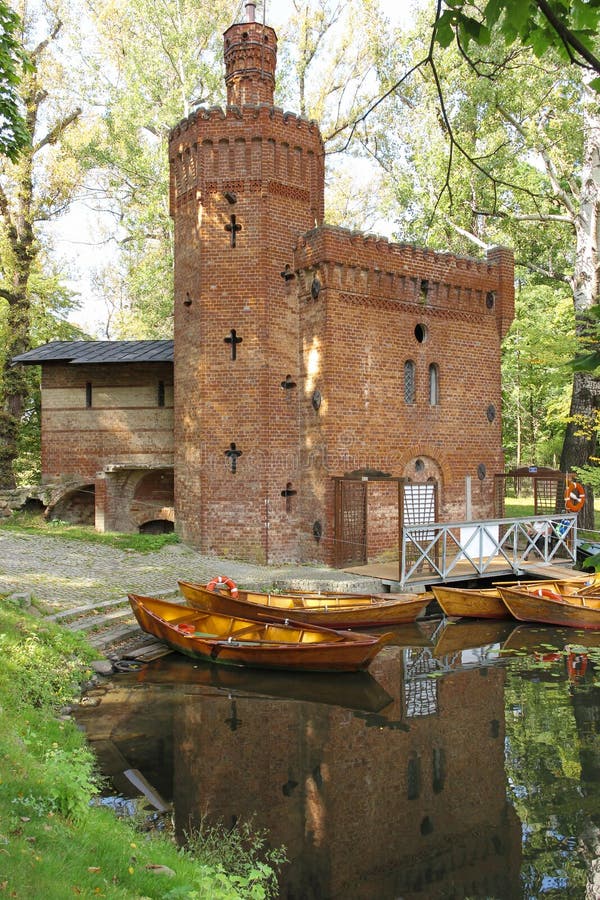 Wilanow Park. Brick Tower. Warsaw. Poland.