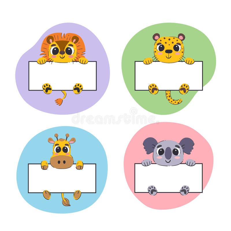 Wild Animal Set Holding Blank Banners Stock Vector - Illustration of collection, animal: 254327129 Wild Animal Set Holding Blank Banners Stock Vector - Illustration of collection, animal: 254327129