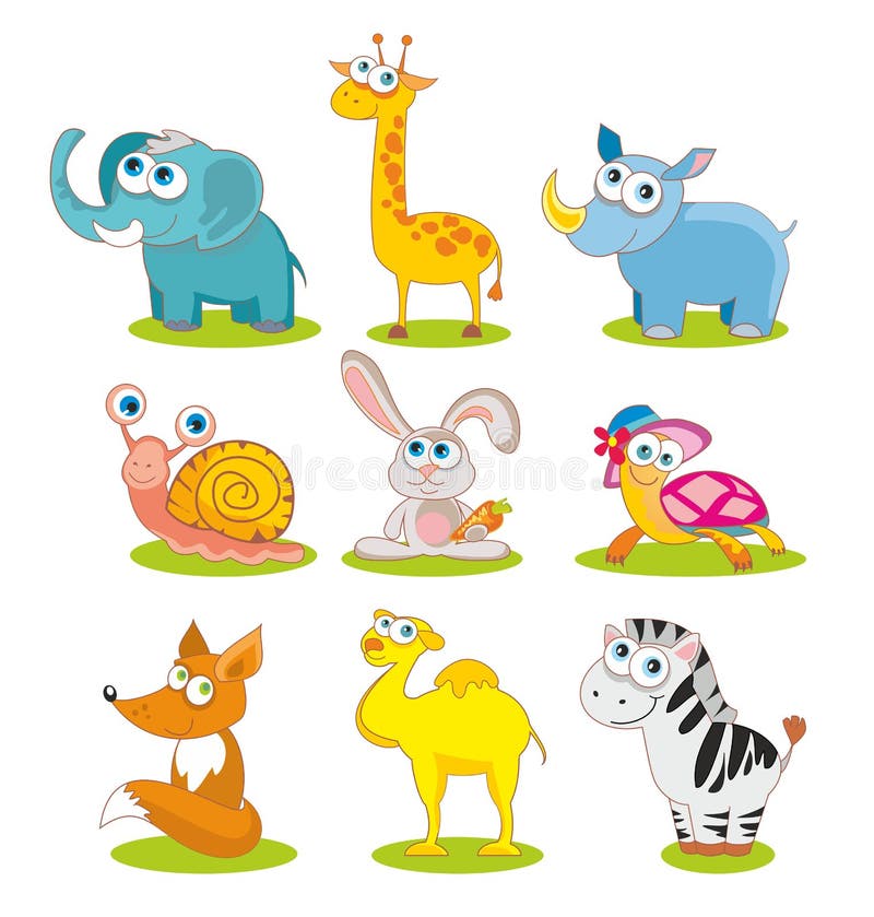 Wild animal cartoons stock vector. Illustration of isolated - 17634965