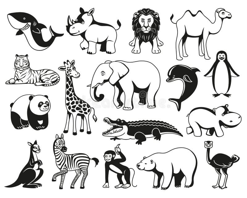 Set Forest Animals Black White Stock Illustrations – 2,253 Set Forest  Animals Black White Stock Illustrations, Vectors & Clipart - Dreamstime