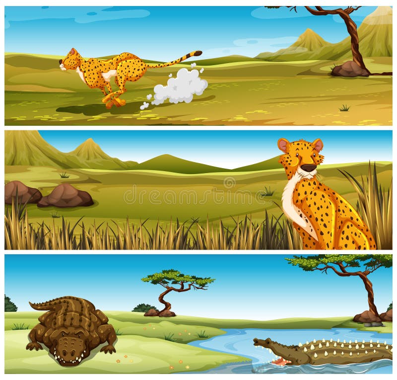Wild animals in the field stock illustration Wild animals in the field stock illustration