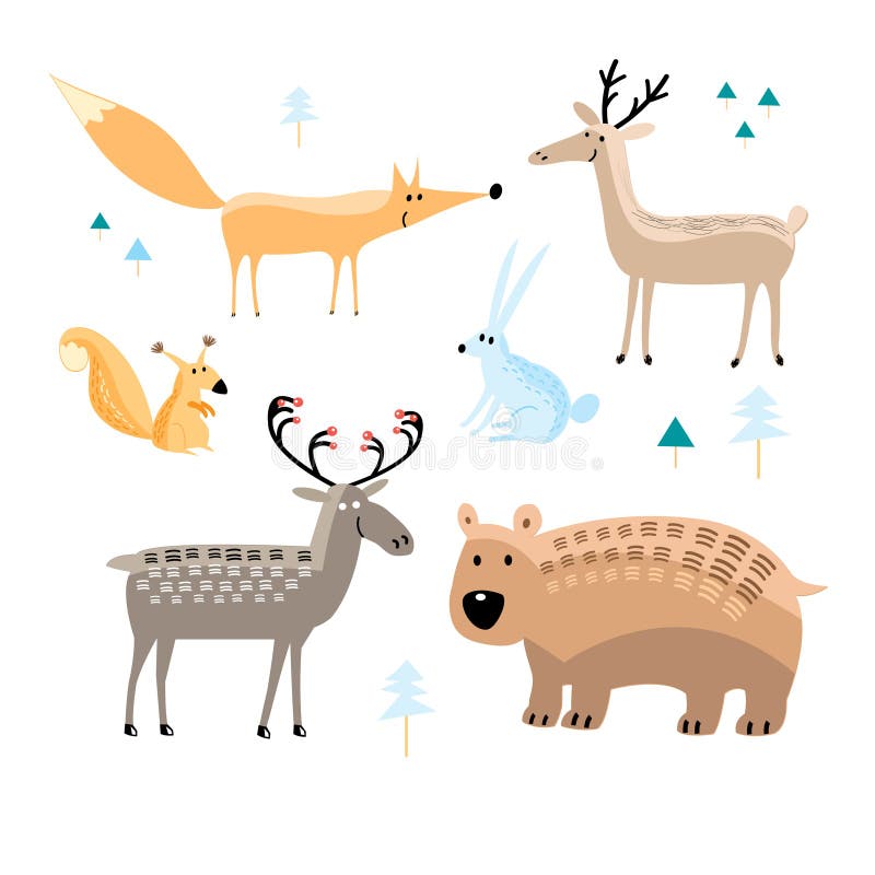 Wild animals stock vector. Illustration of cheerful, beauty - 32337109