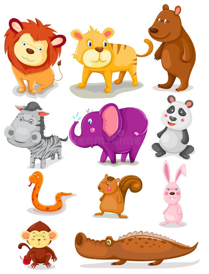 Wild animals set royalty free illustration Wild animals set royalty free illustration