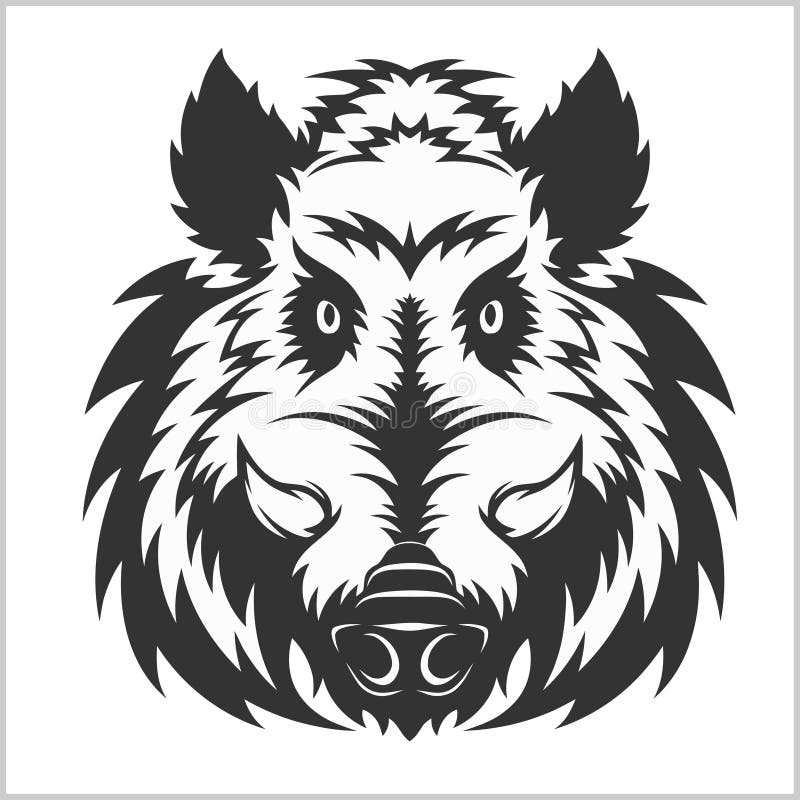Wild Boar Head Logo Mascot Emblem Stock Vector Illustration of