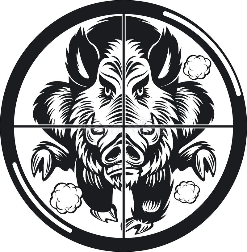 Boar charging through wall stock vector. Illustration of monster - 47229697